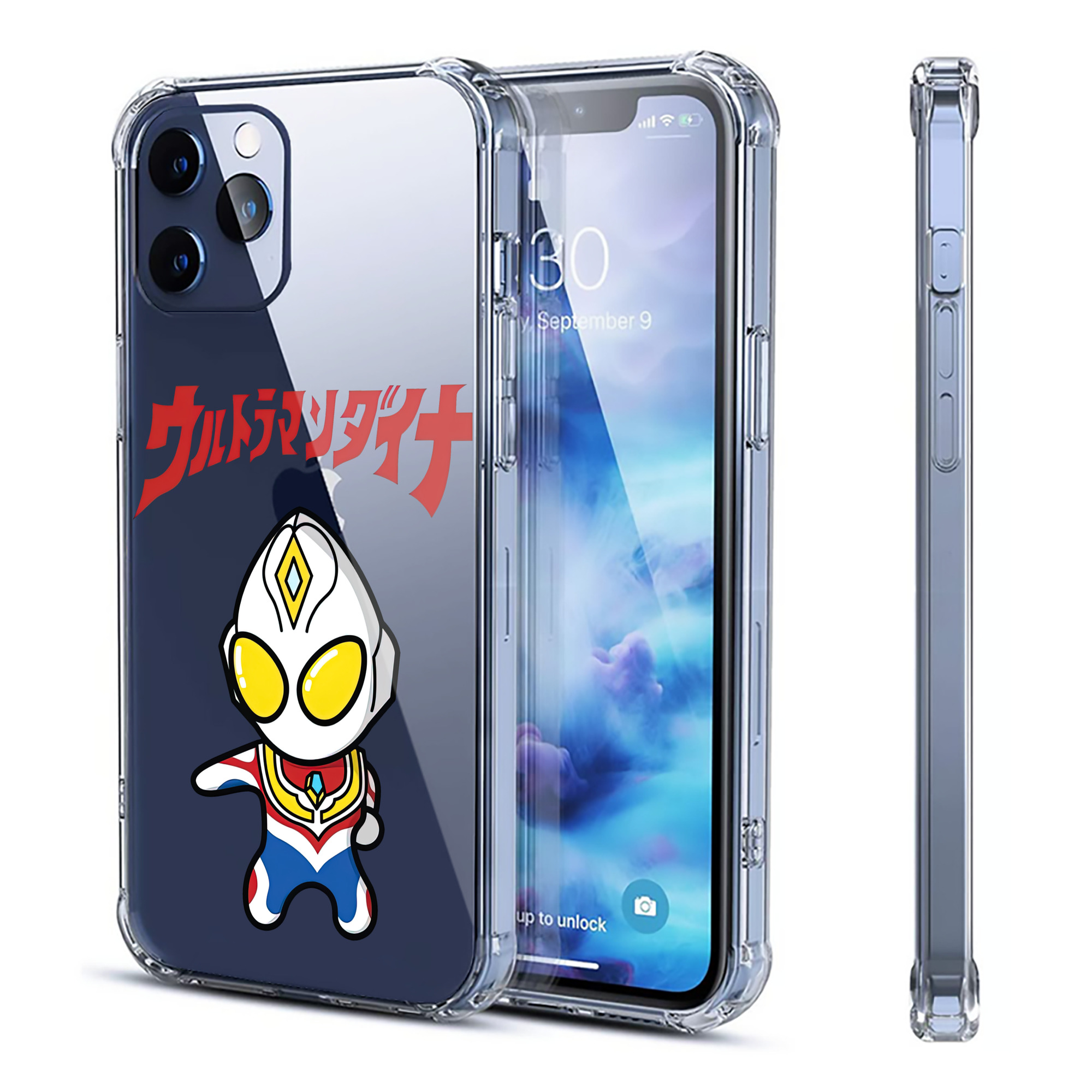 （画像用） ウルトラマン Ultraman 【iPhone 12シリーズ対応】透明スマホケース（クリアソフトケース）